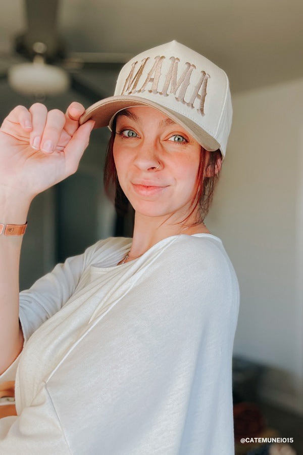 Mama Baseball Hat - Beige