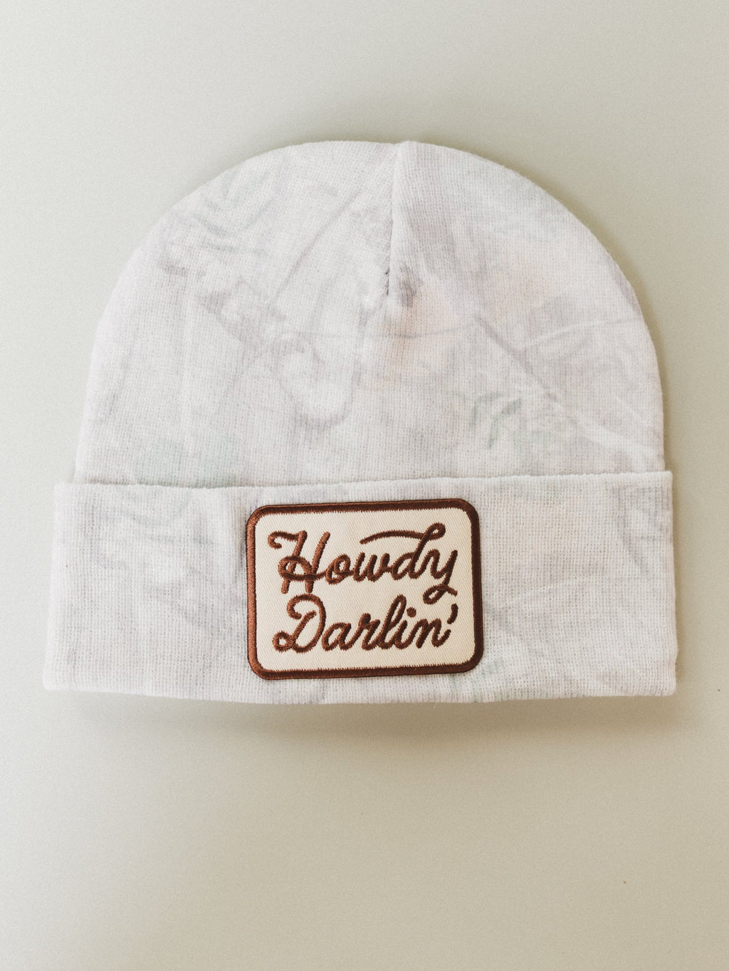 Howdy Darlin Beanie - Beige Camo