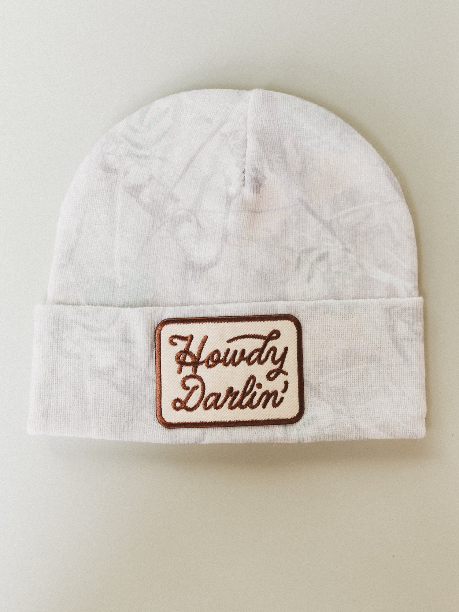 Howdy Darlin Beanie - Beige Camo