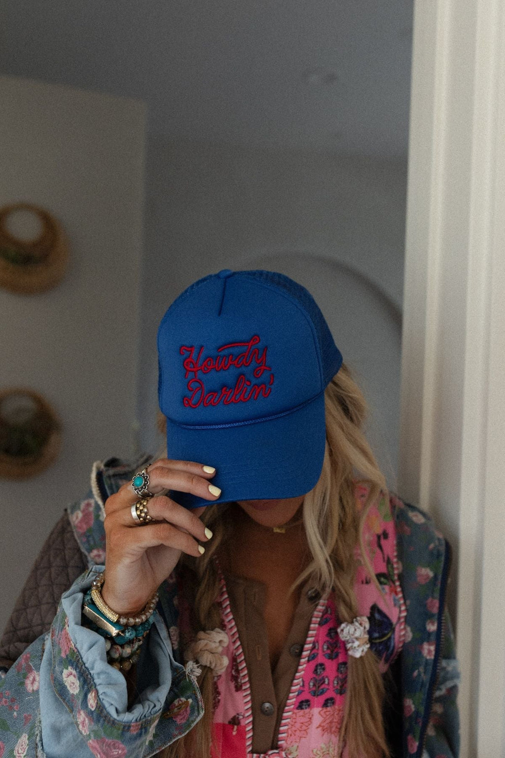 Howdy Darlin Trucker Hat - Blue