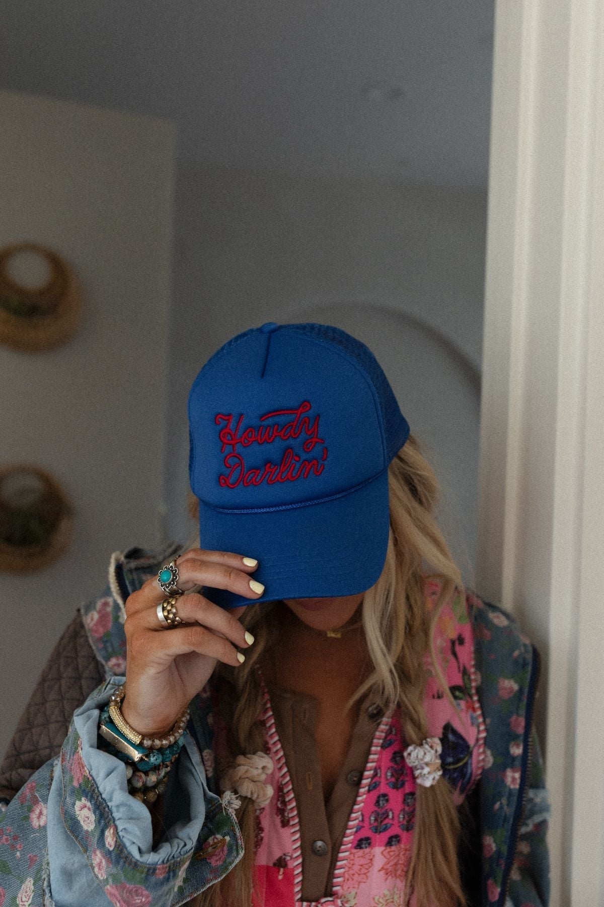 Howdy Darlin Trucker Hat - Blue