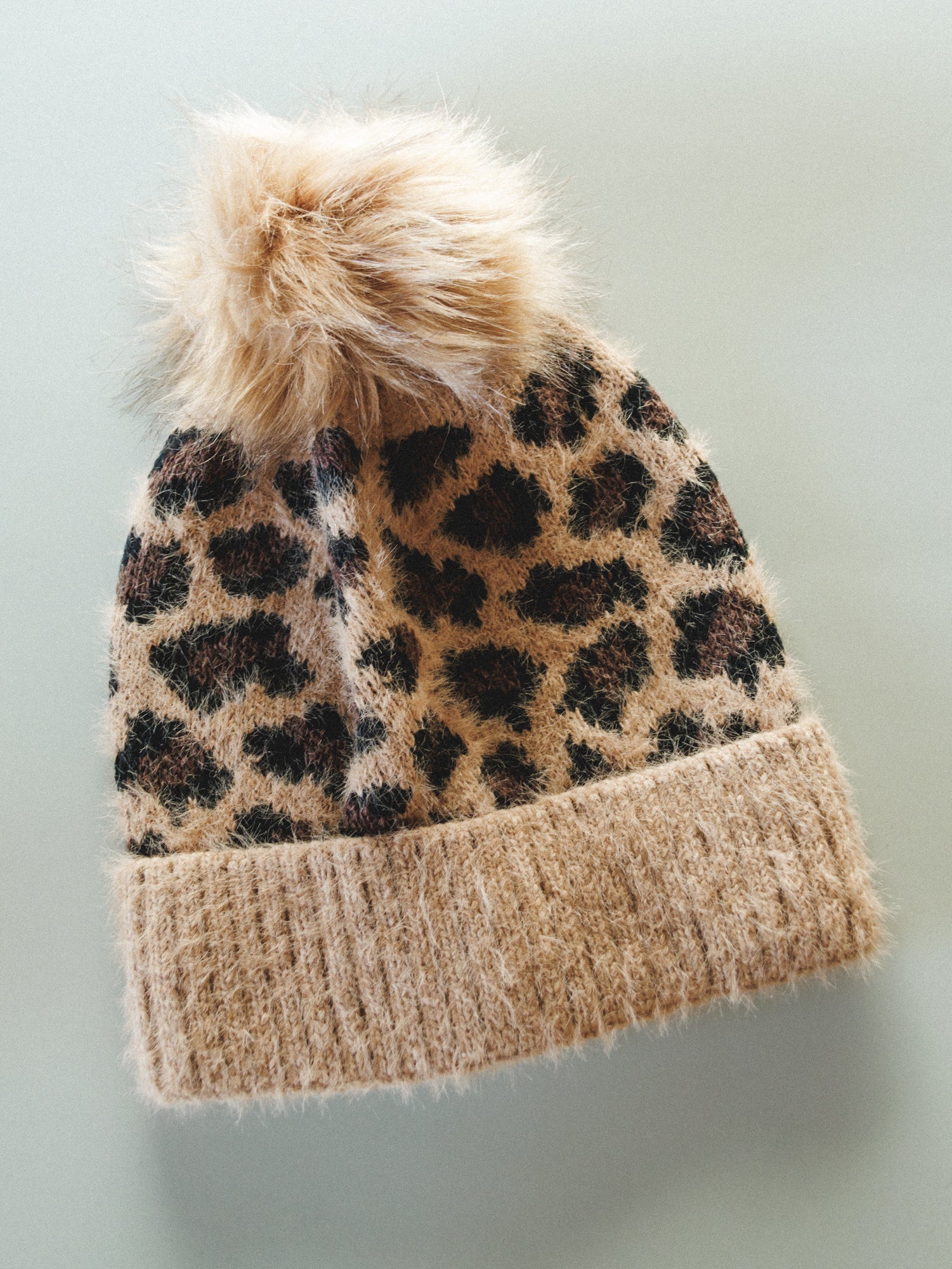 Spot On Leopard Print Beanie - Camel