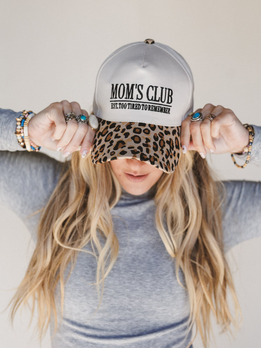 Mom's Club Baseball Hat - Leopard