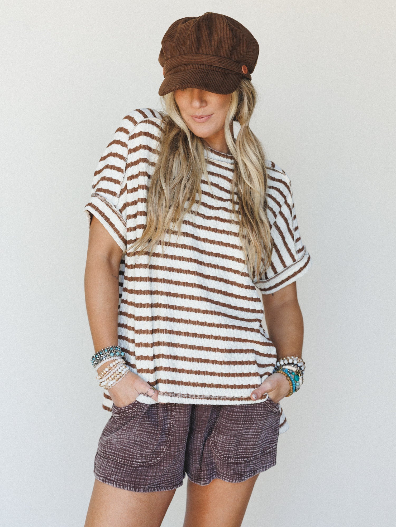 Easy Days Newsboy Cap - Brown
