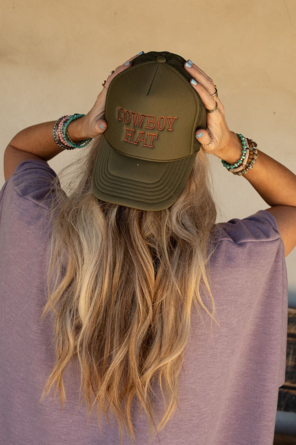 Not Your Cowboy Trucker Hat - Olive