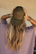 Not Your Cowboy Trucker Hat - Olive