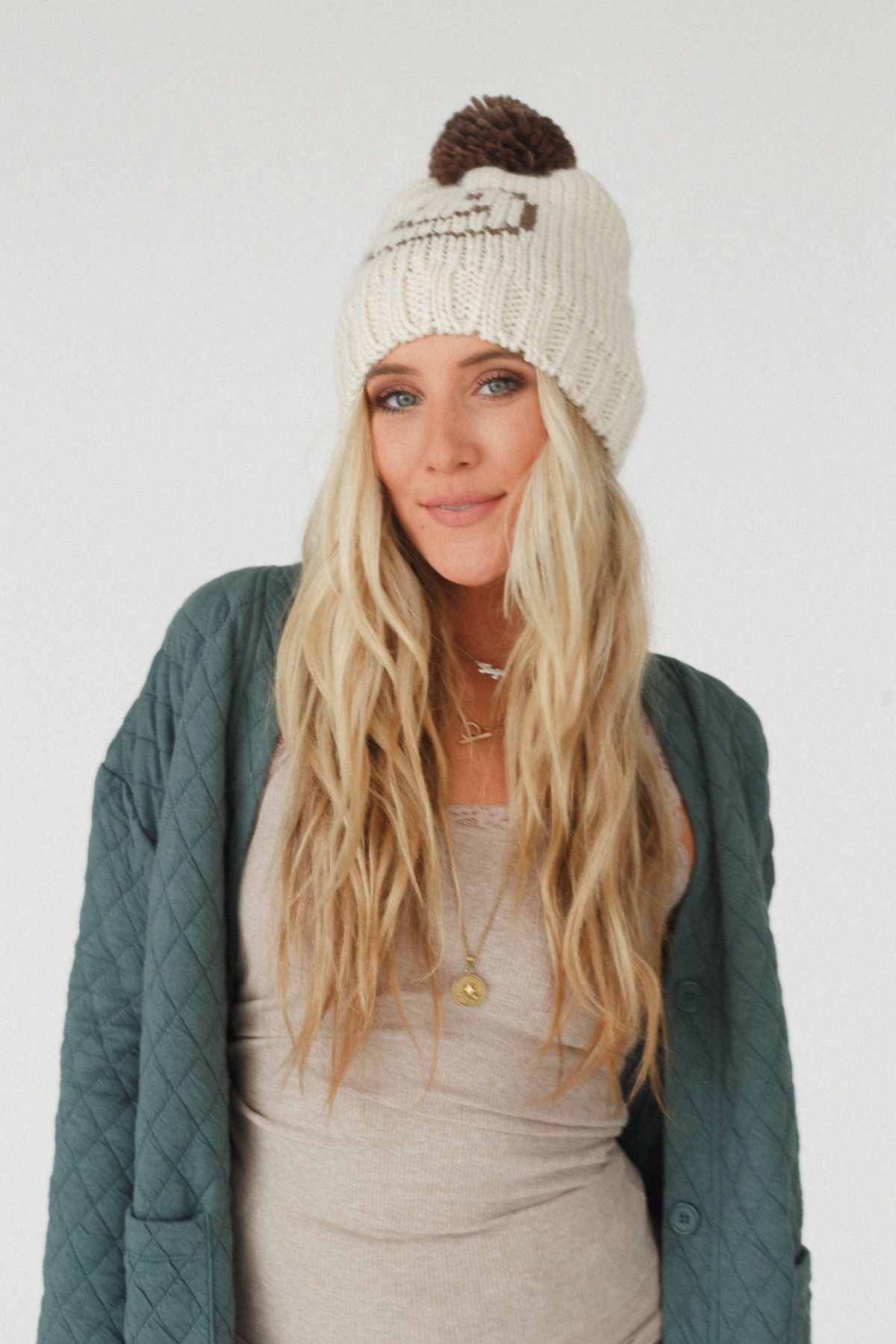 Snuggle Happy Pom Beanie - Ivory