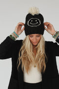 Snuggle Happy Pom Beanie - Black