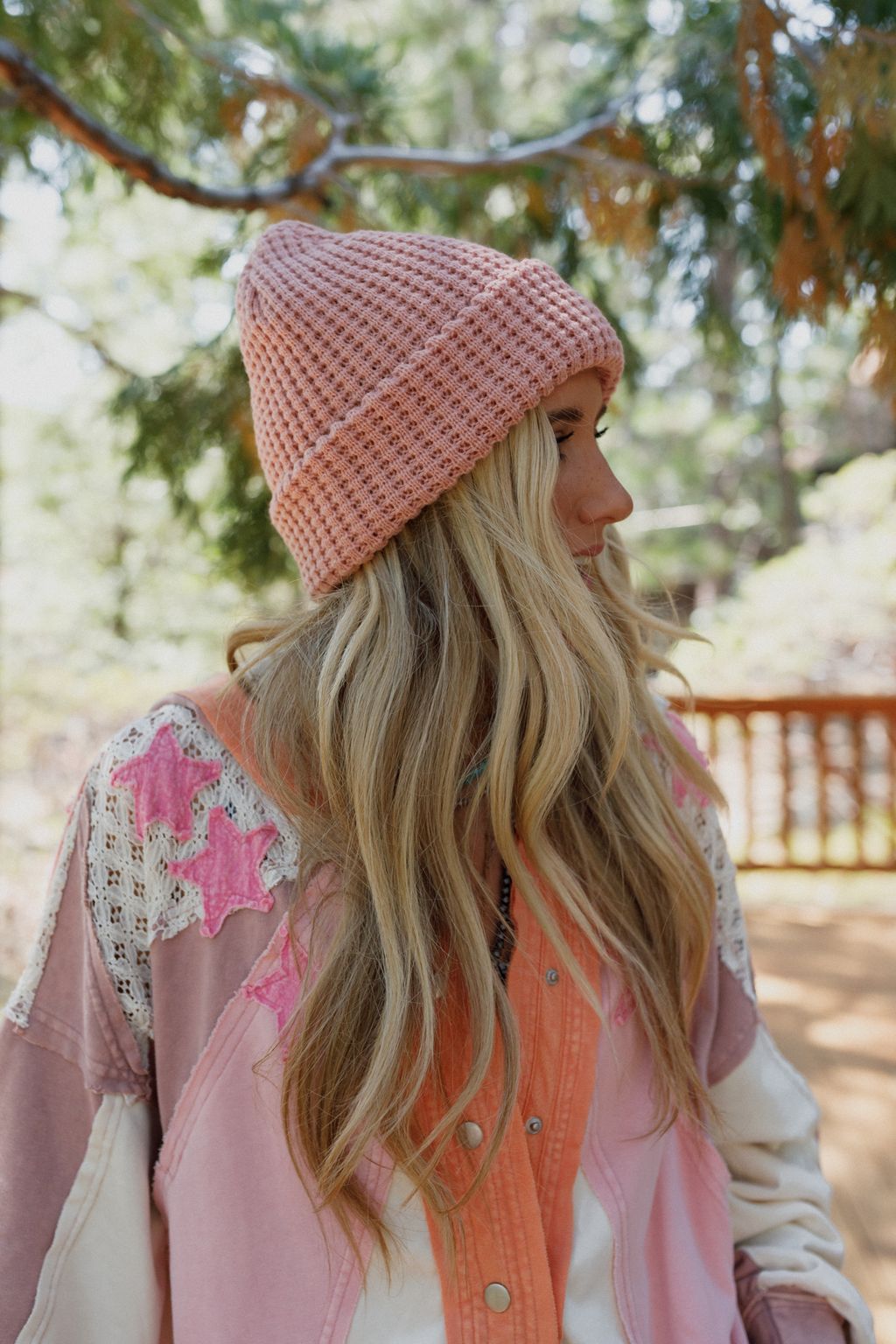 Maybelle Waffle Beanie - Rose